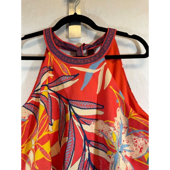 Flying Tomato Womens Multicolored Floral Layered Halter Neck Romper M Tie D7 + - Picture 2 of 6